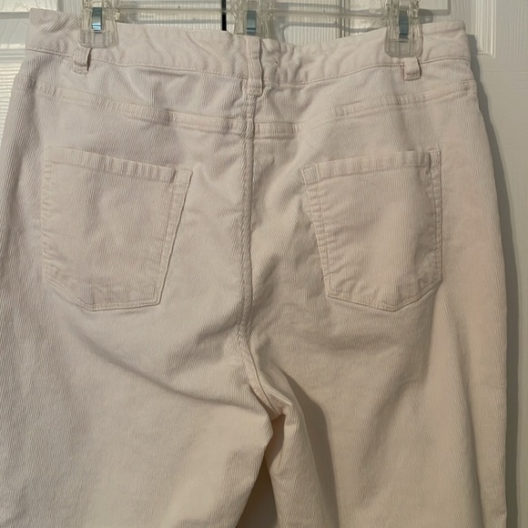 Coldwater Creek Corduroy Pants Size 12 Winter White Cotton 1% Spandex Zip EUC - Picture 4 of 9